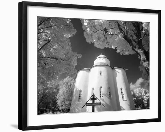 Infrared Image of Church of Assumption of Our Lady, Uspensky Convent, Staraya Ladoga, Russia-Nadia Isakova-Framed Photographic Print