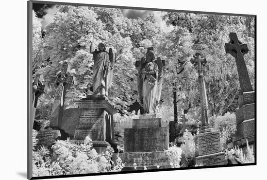 Infrared Image of the Graves in Highgate Cemetery, London, England, UK-Nadia Isakova-Mounted Photographic Print