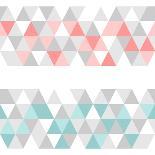 Colorful Tile Vector Background or Pattern Illustration. Grey, Pink and Mint Green Pastel Triangle-IngaLinder-Framed Art Print