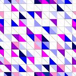 Tile Vector Pattern with White, Red, Orange, Pink and Violet Triangle Mosaic Background-IngaLinder-Framed Art Print