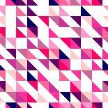 Tile Vector Pattern with Flat Surface Grey, Pink and White Triangle Background-IngaLinder-Art Print