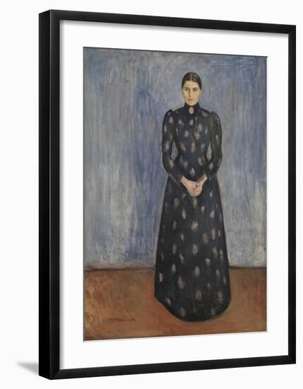 Inger in Black and Violet 1892-Edvard Munch-Framed Premium Giclee Print