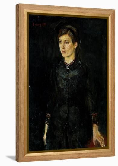 Inger Munch in Black, 1884 (Oil on Canvas)-Edvard Munch-Framed Premier Image Canvas