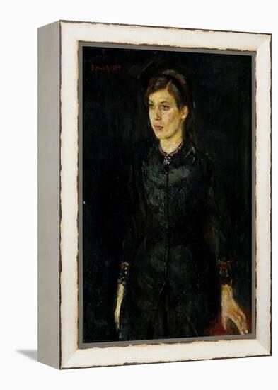 Inger Munch in Black, 1884 (Oil on Canvas)-Edvard Munch-Framed Premier Image Canvas