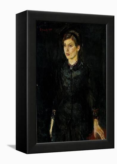 Inger Munch in Black, 1884 (Oil on Canvas)-Edvard Munch-Framed Premier Image Canvas