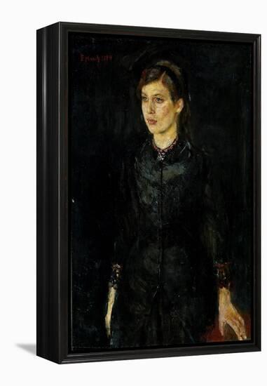 Inger Munch in Black, 1884 (Oil on Canvas)-Edvard Munch-Framed Premier Image Canvas