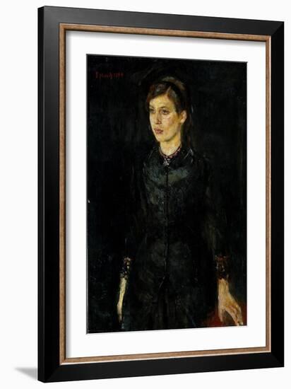 Inger Munch in Black, 1884 (Oil on Canvas)-Edvard Munch-Framed Giclee Print