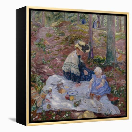 Ingerid and mother in Birkelunden, 1907-Thorolf Holmboe-Framed Premier Image Canvas