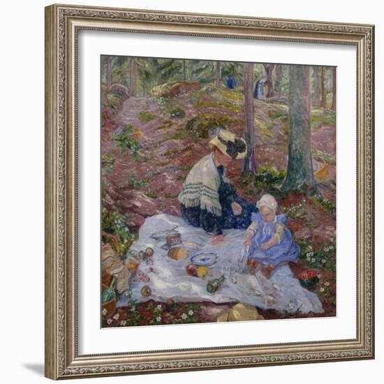 Ingerid and mother in Birkelunden, 1907-Thorolf Holmboe-Framed Giclee Print