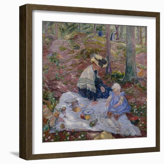 Ingerid and mother in Birkelunden, 1907-Thorolf Holmboe-Framed Giclee Print