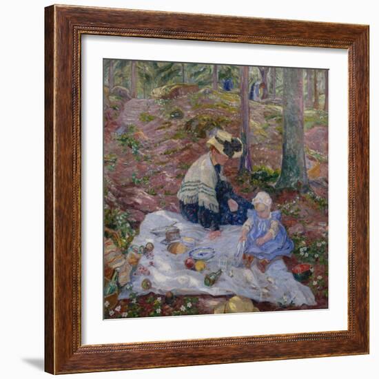 Ingerid and mother in Birkelunden, 1907-Thorolf Holmboe-Framed Giclee Print