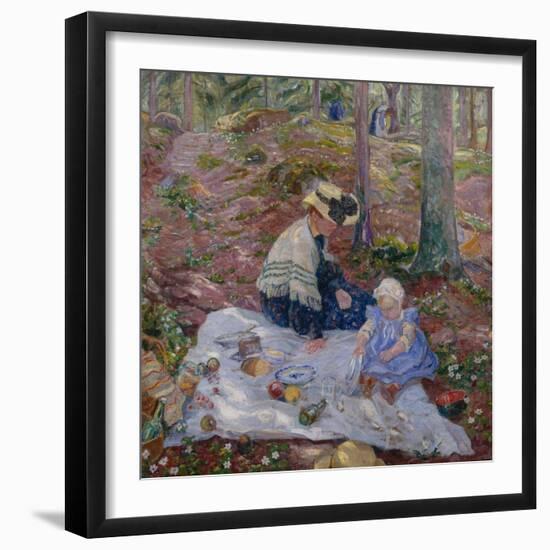 Ingerid and mother in Birkelunden, 1907-Thorolf Holmboe-Framed Giclee Print