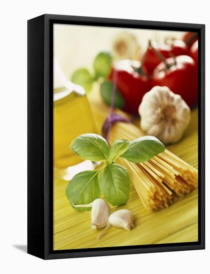 Ingredients for Italian Pasta Dish-null-Framed Premier Image Canvas
