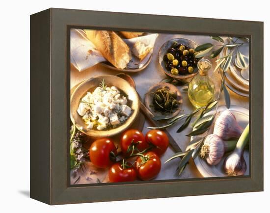 Ingredients for Mediterranean Dishes-Martina Urban-Framed Premier Image Canvas