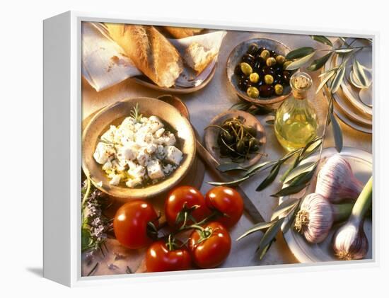 Ingredients for Mediterranean Dishes-Martina Urban-Framed Premier Image Canvas