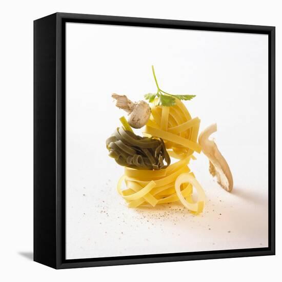 Ingredients for Tagliatelle with Mushrooms and Herbs-Jo Kirchherr-Framed Premier Image Canvas