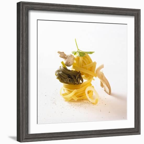 Ingredients for Tagliatelle with Mushrooms and Herbs-Jo Kirchherr-Framed Photographic Print