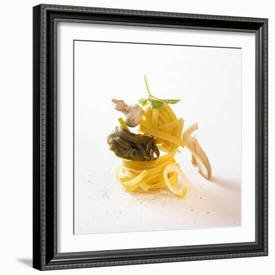 Ingredients for Tagliatelle with Mushrooms and Herbs-Jo Kirchherr-Framed Photographic Print