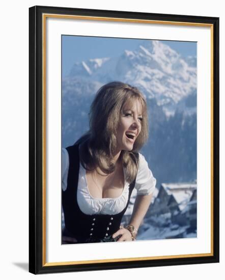 Ingrid Pitt as "Heidi" During the Filming of the Movie "Where Eagles Dare"-Loomis Dean-Framed Premium Photographic Print