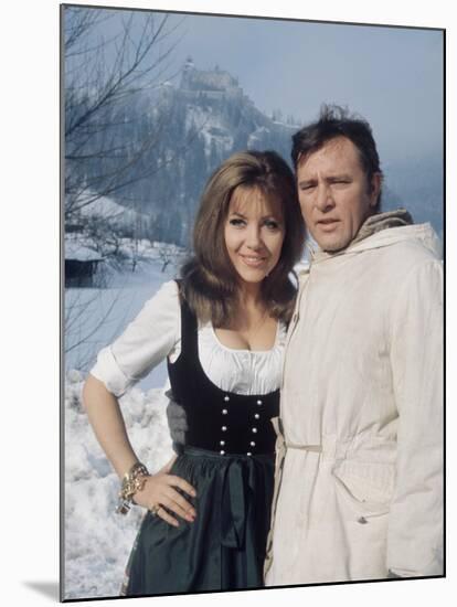 Ingrid Pitt as "Heidi" with Richard Burton During the Filming of the Movie "Where Eagles Dare"-Loomis Dean-Mounted Premium Photographic Print