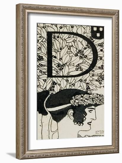 Initial D, Used in the Third Issue of Ver Sacrum, Austria, 1898-Gustav Klimt-Framed Giclee Print