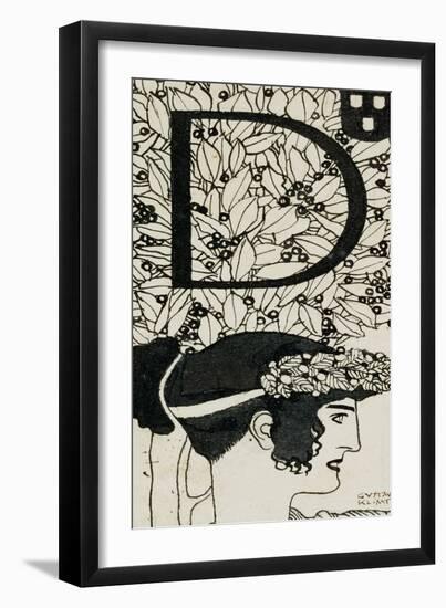 Initial D, Used in the Third Issue of Ver Sacrum, Austria, 1898-Gustav Klimt-Framed Giclee Print