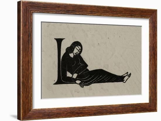 Initial L with Woman, 1929-Eric Gill-Framed Giclee Print