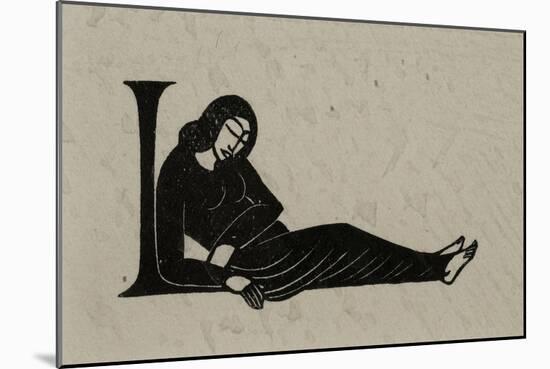 Initial L with Woman, 1929-Eric Gill-Mounted Giclee Print