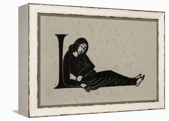Initial L with Woman, 1929-Eric Gill-Framed Premier Image Canvas