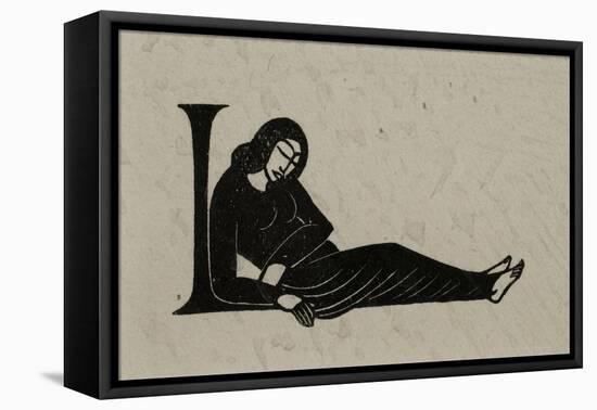 Initial L with Woman, 1929-Eric Gill-Framed Premier Image Canvas