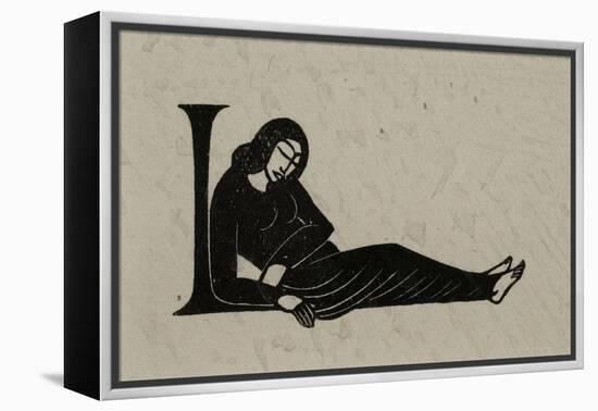 Initial L with Woman, 1929-Eric Gill-Framed Premier Image Canvas