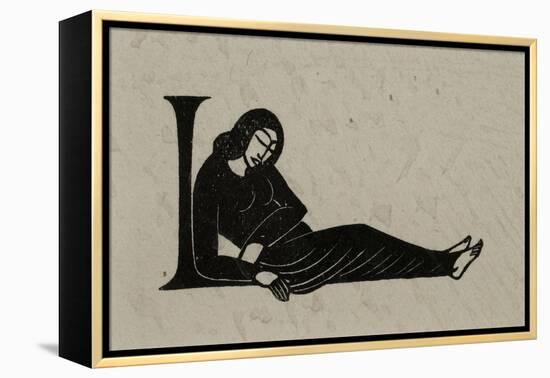 Initial L with Woman, 1929-Eric Gill-Framed Premier Image Canvas