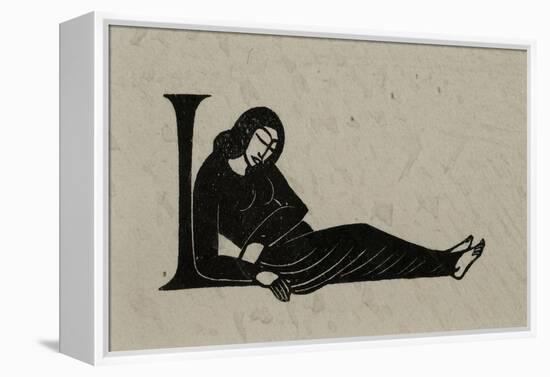 Initial L with Woman, 1929-Eric Gill-Framed Premier Image Canvas