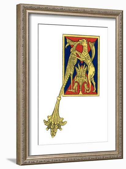 Initial Letter A, 12th Century-Henry Shaw-Framed Giclee Print