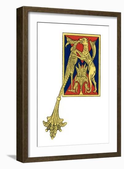 Initial Letter A, 12th Century-Henry Shaw-Framed Giclee Print