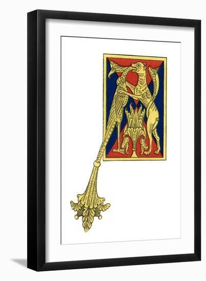 Initial Letter A, 12th Century-Henry Shaw-Framed Giclee Print