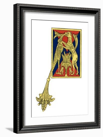 Initial Letter A, 12th Century-Henry Shaw-Framed Giclee Print