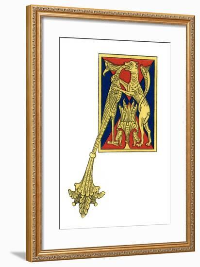 Initial Letter A, 12th Century-Henry Shaw-Framed Giclee Print