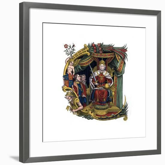 Initial Letter C, 1563-Henry Shaw-Framed Giclee Print