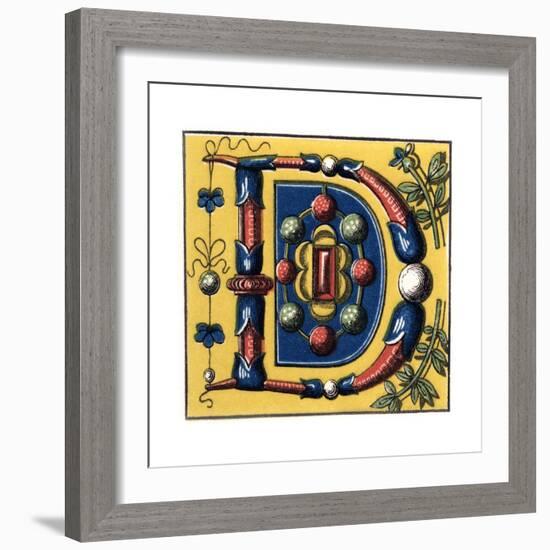 Initial Letter D, 15th Century-Henry Shaw-Framed Giclee Print