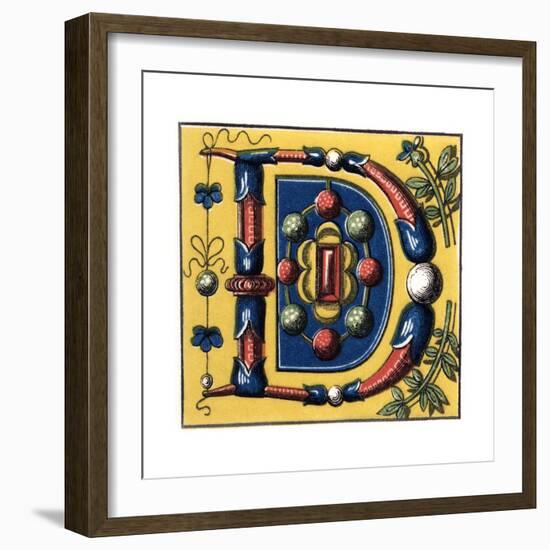 Initial Letter D, 15th Century-Henry Shaw-Framed Giclee Print