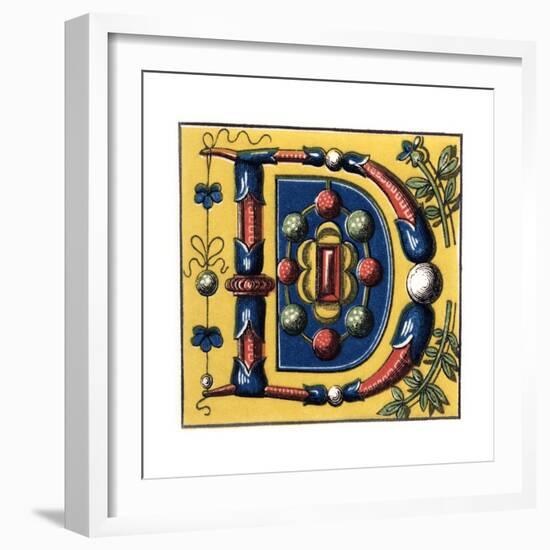 Initial Letter D, 15th Century-Henry Shaw-Framed Giclee Print