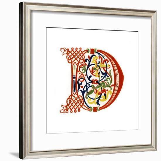 Initial Letter D, Late 12th Century-Henry Shaw-Framed Giclee Print