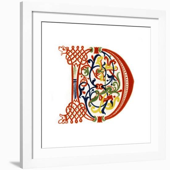 Initial Letter D, Late 12th Century-Henry Shaw-Framed Giclee Print