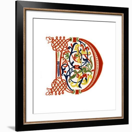 Initial Letter D, Late 12th Century-Henry Shaw-Framed Giclee Print