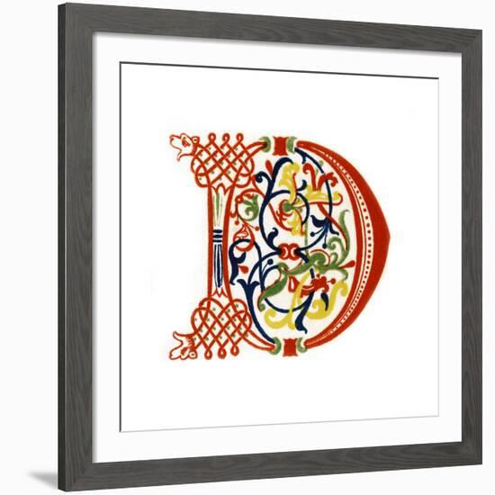 Initial Letter D, Late 12th Century-Henry Shaw-Framed Giclee Print