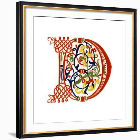 Initial Letter D, Late 12th Century-Henry Shaw-Framed Giclee Print