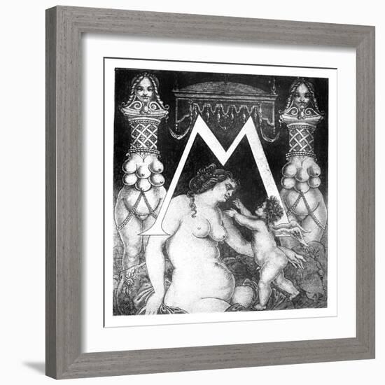 Initial Letter 'M' for Volpone, 1898 (Litho)-Aubrey Beardsley-Framed Giclee Print