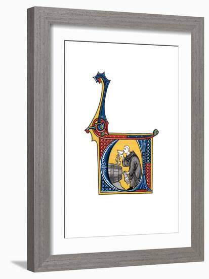 Initial Letter U, Early 14th Century-Henry Shaw-Framed Giclee Print