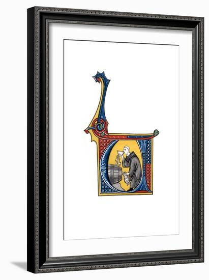 Initial Letter U, Early 14th Century-Henry Shaw-Framed Giclee Print
